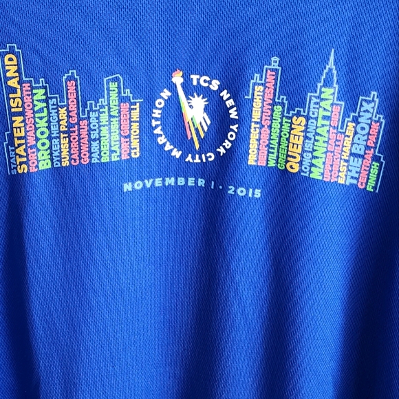 Asics 2015 NYC Marathon Blue Shirt Size XL - Picture 2 of 10